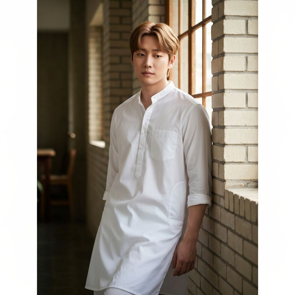 Men's White Simple Casual Kurta